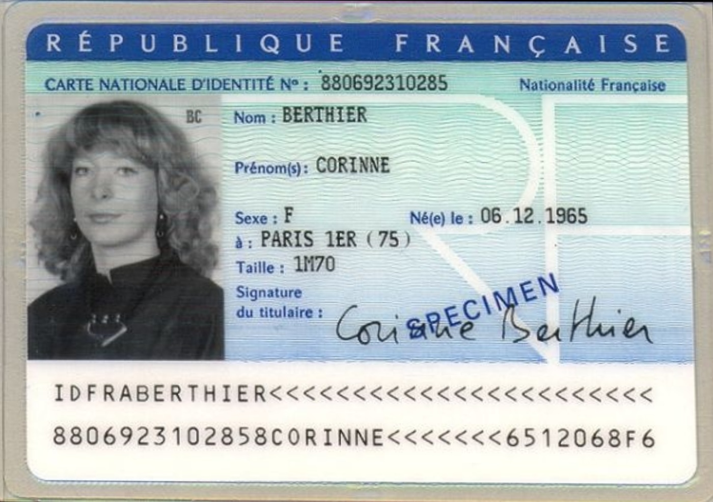 French specimen